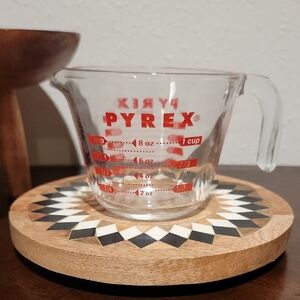 Vintage PYREX White and Red MEASURING CUP